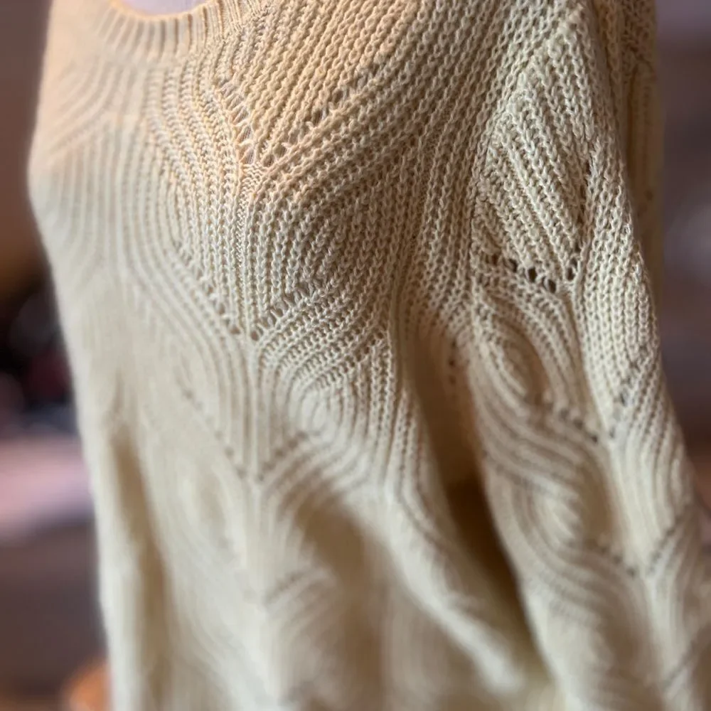 Sonoma Women's Yellow Crew Neck Sweater Summery XL